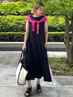 「オペークドットクリップ」｜OPAQUE.CLIPスタッフさん（レディース・158cm）の夏コーディネート