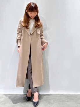「OPAQUE.CLIP」｜「アイテム（トレンチコート）」を使った、OPAQUE.CLIPスタッフさん（レディース・158cm）の秋コーディネート