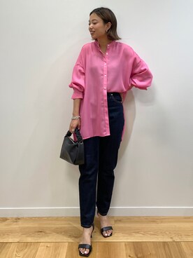 「オペークドットクリップ」｜OPAQUE.CLIPスタッフさん（レディース・158cm）の夏コーディネート