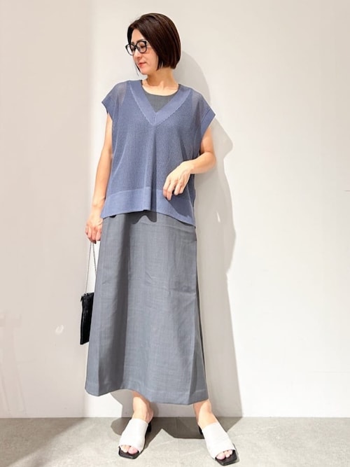 セール】【ツインセット】メッシュニット×ノースリーブ