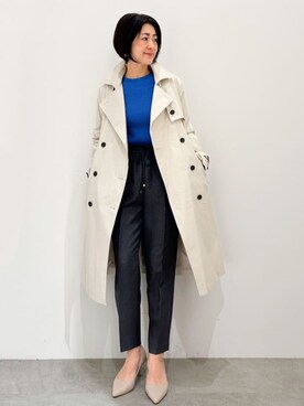 「OPAQUE.CLIP」｜「アイテム（トレンチコート）」を使った、OPAQUE.CLIPスタッフさん（レディース・161cm）の冬コーディネート