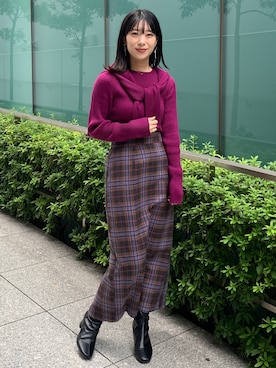 「オペークドットクリップ」｜OPAQUE.CLIPスタッフさん（レディース・158cm）の秋コーディネート