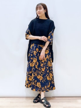 「オペークドットクリップ」｜OPAQUE.CLIPスタッフさん（レディース・158cm）の夏コーディネート