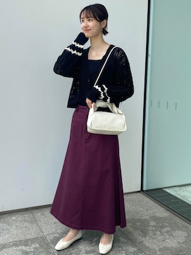 「オペークドットクリップ」｜OPAQUE.CLIPスタッフさん（レディース・158cm）の夏コーディネート