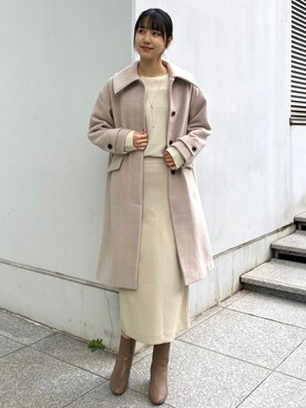 「OPAQUE.CLIP」｜「アイテム（ステンカラーコート）」を使った、OPAQUE.CLIPスタッフさん（レディース・158cm）の秋コーディネート