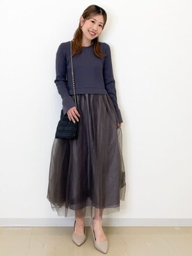 OPAQUE.CLIPスタッフさん（レディース・157cm）の春コーディネート