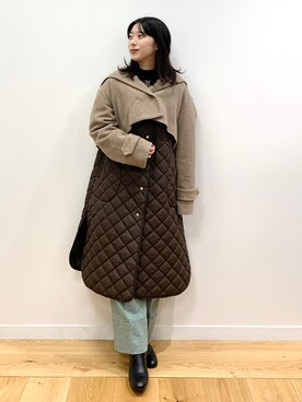「OPAQUE.CLIP」｜「アイテム（その他アウター）」を使った、OPAQUE.CLIPスタッフさん（レディース・158cm）の秋コーディネート