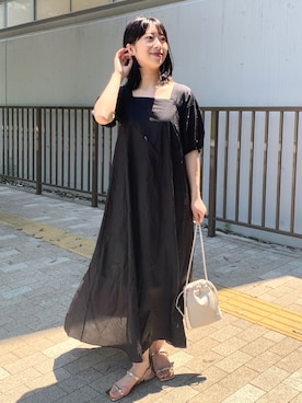 「オペークドットクリップ」｜OPAQUE.CLIPスタッフさん（レディース・158cm）の夏コーディネート