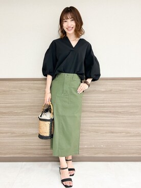 OPAQUE.CLIPスタッフさん（レディース・157cm）の夏コーディネート