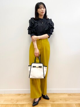 「オペークドットクリップ」｜OPAQUE.CLIPスタッフさん（レディース・158cm）の夏コーディネート