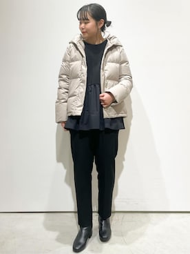「OPAQUE.CLIP」｜「アイテム（ダウンジャケット/コート）」を使った、OPAQUE.CLIPスタッフさん（レディース・151cm）の冬コーディネート