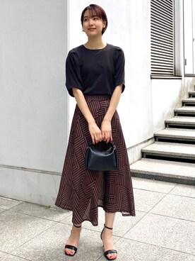 「オペークドットクリップ」｜OPAQUE.CLIPスタッフさん（レディース・158cm）の夏コーディネート