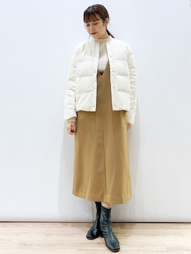 「OPAQUE.CLIP」｜「アイテム（ダウンジャケット/コート）」を使った、OPAQUE.CLIPスタッフさん（レディース・158cm）の冬コーディネート
