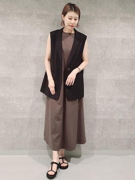 「オペークドットクリップ」｜OPAQUE.CLIPスタッフさん（レディース・158cm）の夏コーディネート