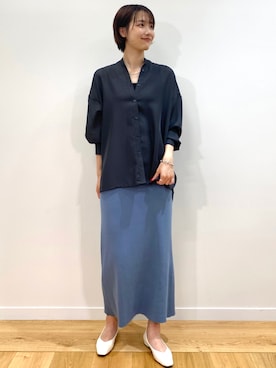 「オペークドットクリップ」｜OPAQUE.CLIPスタッフさん（レディース・158cm）の夏コーディネート