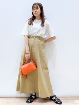 「オペークドットクリップ」｜OPAQUE.CLIPスタッフさん（レディース・158cm）の夏コーディネート