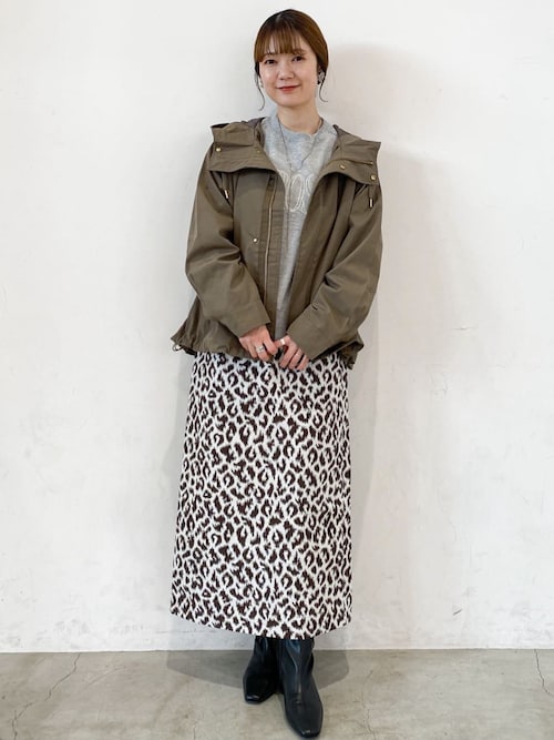 セール】レオパードジャカード ナロースカート【洗濯機洗い可