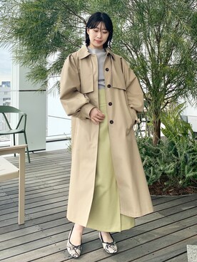 「OPAQUE.CLIP」｜「アイテム（トレンチコート）」を使った、OPAQUE.CLIPスタッフさん（レディース・158cm）の春コーディネート