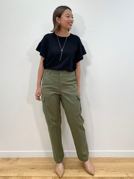 「オペークドットクリップ」｜OPAQUE.CLIPスタッフさん（レディース・158cm）の夏コーディネート