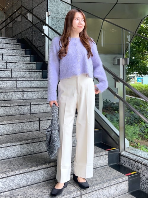 シャギーショートカーディガン【洗濯機OK】《6col》（カーディガン