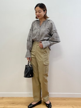 「オペークドットクリップ」｜OPAQUE.CLIPスタッフさん（レディース・158cm）の夏コーディネート