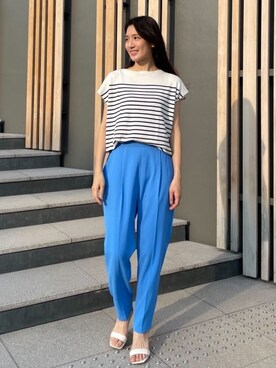 「オペークドットクリップ」｜OPAQUE.CLIPスタッフさん（レディース・158cm）の夏コーディネート