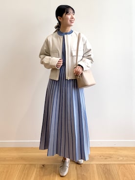 「ほめられ本命コーデ」｜「アイテム（財布/小物）」を使った、OPAQUE.CLIPスタッフさん（レディース・158cm）の冬コーディネート