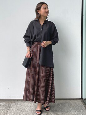 「オペークドットクリップ」｜OPAQUE.CLIPスタッフさん（レディース・158cm）の夏コーディネート