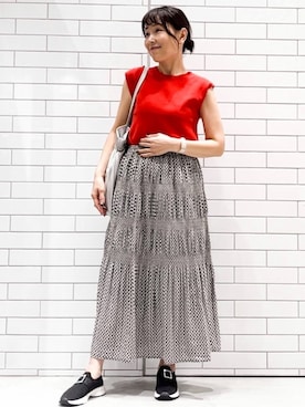 OPAQUE.CLIPスタッフさん（レディース・165cm）の夏コーディネート