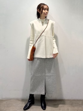 「オペークドットクリップ」｜OPAQUE.CLIPスタッフさん（レディース・161cm）の秋コーディネート