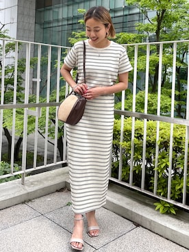 「オペークドットクリップ」｜OPAQUE.CLIPスタッフさん（レディース・158cm）の夏コーディネート