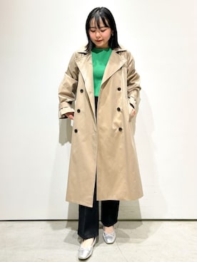 「OPAQUE.CLIP」｜「アイテム（トレンチコート）」を使った、OPAQUE.CLIPスタッフさん（レディース・150cm）の春コーディネート
