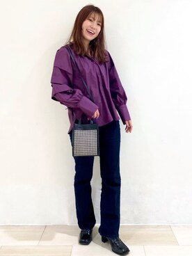 「オペークドットクリップ」｜OPAQUE.CLIPスタッフさん（レディース・158cm）の秋コーディネート