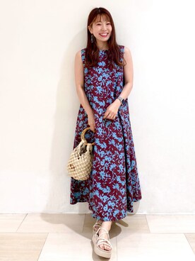 「オペークドットクリップ」｜OPAQUE.CLIPスタッフさん（レディース・158cm）の夏コーディネート