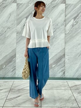 OPAQUE.CLIPスタッフさん（レディース・166cm）の夏コーディネート