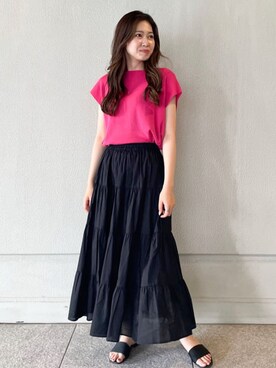 「オペークドットクリップ」｜OPAQUE.CLIPスタッフさん（レディース・158cm）の夏コーディネート