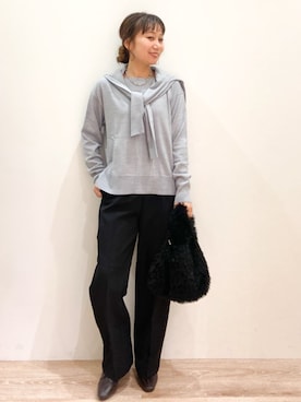 「オペークドットクリップ」｜OPAQUE.CLIPスタッフさん（レディース・157cm）の秋コーディネート