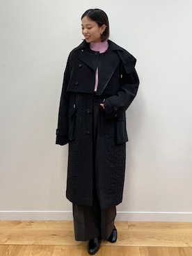 「OPAQUE.CLIP」｜「アイテム（トレンチコート）」を使った、OPAQUE.CLIPスタッフさん（レディース・158cm）の秋コーディネート