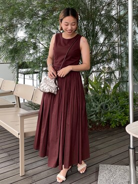 「オペークドットクリップ」｜OPAQUE.CLIPスタッフさん（レディース・158cm）の夏コーディネート