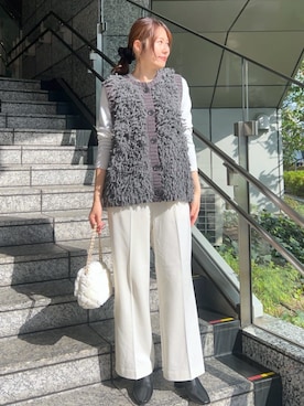 「オペークドットクリップ」｜「アイテム（ブーツ）」を使った、OPAQUE.CLIPスタッフさん（レディース・160cm）の冬コーディネート