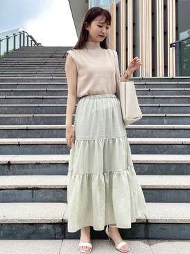 「オペークドットクリップ」｜OPAQUE.CLIPスタッフさん（レディース・158cm）の夏コーディネート