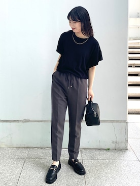 「オペークドットクリップ」｜OPAQUE.CLIPスタッフさん（レディース・158cm）の夏コーディネート