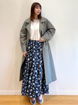 「OPAQUE.CLIP」｜「アイテム（トレンチコート）」を使った、OPAQUE.CLIPスタッフさん（レディース・166cm）の春コーディネート