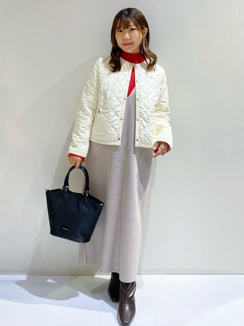 セール】撥水キルティングノーカラージャケット【洗濯機洗い可】（ノー