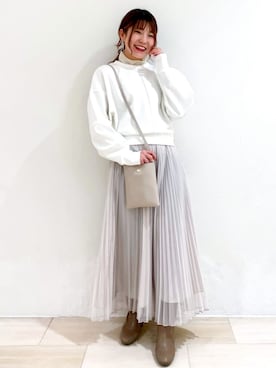 OPAQUE.CLIPスタッフさん（レディース・154cm）の冬コーディネート