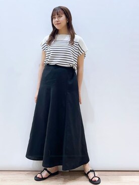 「オペークドットクリップ」｜OPAQUE.CLIPスタッフさん（レディース・158cm）の夏コーディネート