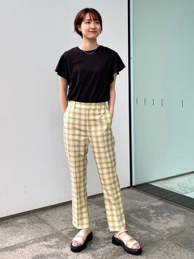 「オペークドットクリップ」｜OPAQUE.CLIPスタッフさん（レディース・158cm）の夏コーディネート