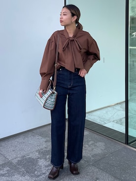 「オペークドットクリップ」｜OPAQUE.CLIPスタッフさん（レディース・158cm）の秋コーディネート