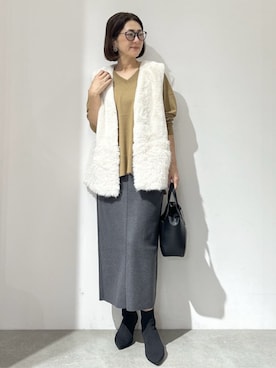 「オペークドットクリップ」｜OPAQUE.CLIPスタッフさん（レディース・161cm）の秋コーディネート