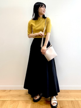 「オペークドットクリップ」｜OPAQUE.CLIPスタッフさん（レディース・158cm）の夏コーディネート